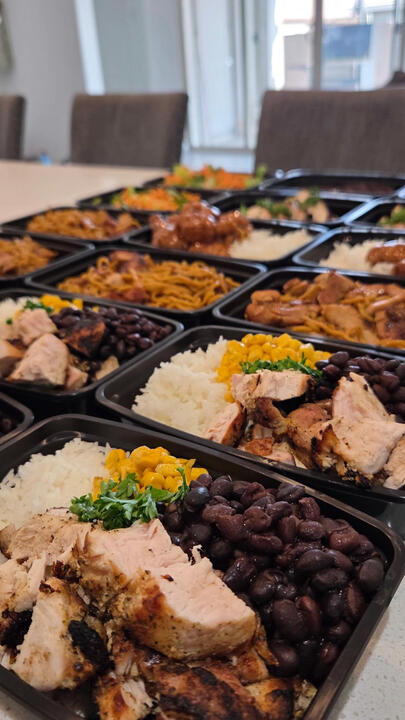 delicious rice, bean, and chicken meal preps